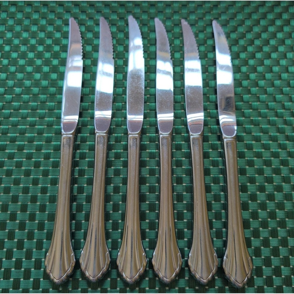 Oneida CLARETTE Steak Knives Set Lot of 6 Community Betty Crocker Stainless USA